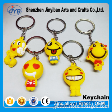 creative product for promotion 3D PVC laughing emoji keyring